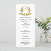 Classic Gold Crest Wedding Program Programma (Staand voorkant)