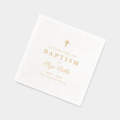 Classic Gold Cross Élégant Script Baptême (Gauche)