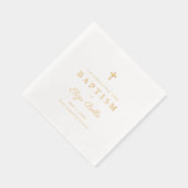 Classic Gold Cross Élégant Script Baptême (Droite)