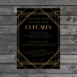 Classic Gold Cupcake Menu Trouwbord Poster