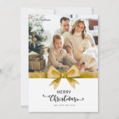 Classic Gold Custom Foto & Bericht Kerstmis Feestdagenkaart (Voorkant)