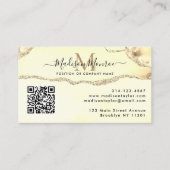 Classic Gold Custom Logo QR Code Agate Monogram Visitekaartje (Voorkant)