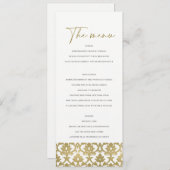 CLASSIC GOLD DAMASK FLORAL PATTERN MENU (Voorkant / Achterkant)