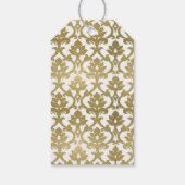 CLASSIC GOLD DAMASK FLORAL PATTERN WEDING CADEAULABEL (Achterkant)