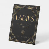 Classic Gold  Dames Badkamer Trouwbord Reclamebord Met Voetstuk (Voorkant)