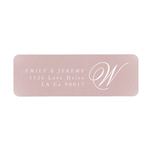 Classic Gold Dusty Roos Pink Monogram Weddenschap Etiket (Voorkant)