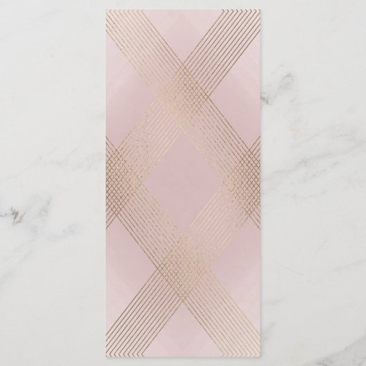 Classic Gold Dusty Roos Pink Monogram Weddenschap Programma (Achterkant)