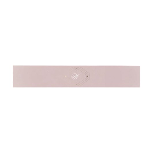 Classic Gold Dusty Roos Pink Monogram Weddenschap Uitnodigingen Wikkel (Vlak)
