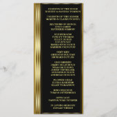 Classic Gold en Black Wedding Custom Program Programma (Achterkant)