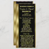 Classic Gold en Black Wedding Custom Program Programma (Voorkant / Achterkant)