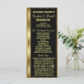 Classic Gold en Black Wedding Custom Program Programma (Staand voorkant)