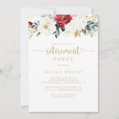 Classic Gold Floral Retirement Party Kaart (Voorkant)
