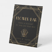 Classic Gold  Flower Bar Trouwbord Reclamebord Met Voetstuk (Voorkant)