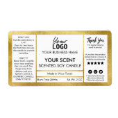 Classic Gold Foil Scented Soy Candle Etiket (Voorkant)