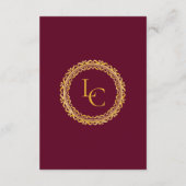 Classic Gold Frame Royal Wedding Details Informatiekaartje (Achterkant)