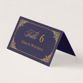 Classic Gold Frame Royal Wedding Place Card (Front)