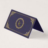 Classic Gold Frame Royal Wedding Place Card (Back)