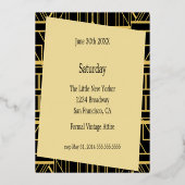 Classic GOLD Gatsby Déco Mariage Foil Invitation (Verso)