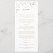 Classic Gold Green Menu Mariage plat (Devant)