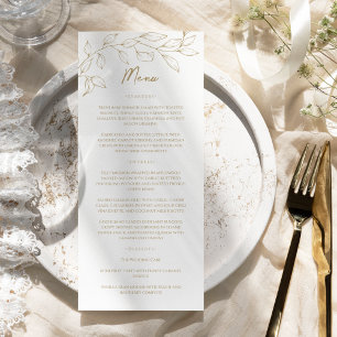 Classic Gold Green Menu Mariage plat