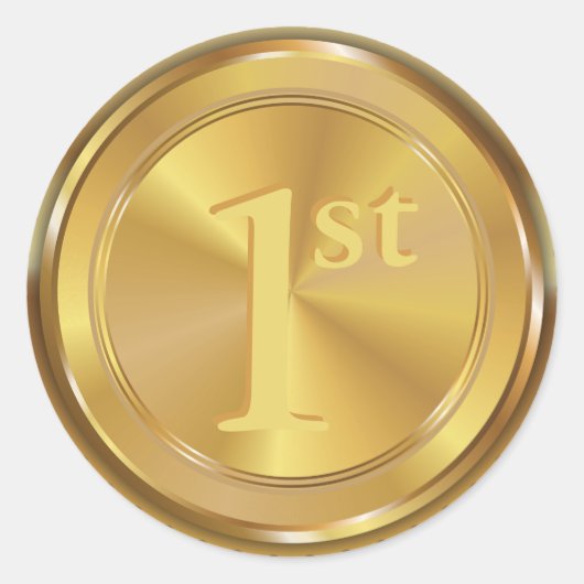  Classic Gold Medal. Ronde Sticker (Voorkant)