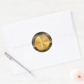  Classic Gold Medal. Ronde Sticker (Envelop)