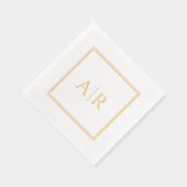 Classic Gold Monogram Folie Gestempeld servetten (Rechts)