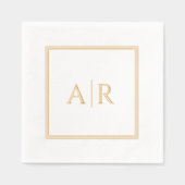 Classic Gold Monogram Folie Gestempeld servetten (Voorkant)