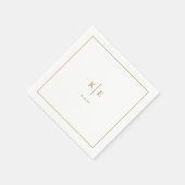 Classic Gold Monogram Wedding Napkins Servet (Hoek)