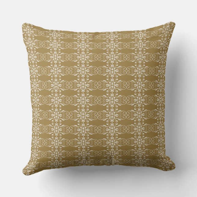 Classic Gold Ornamental Square Pillow Kussen (Achterkant)
