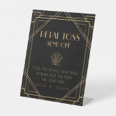 Classic Gold  Petal Toss Stuur Off Sign Reclamebord Met Voetstuk (Voorkant)