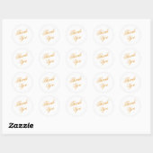 Classic Gold Script Dank u Ronde Sticker (Vel)