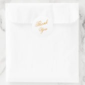 Classic Gold Script Dank u Ronde Sticker (Tas)