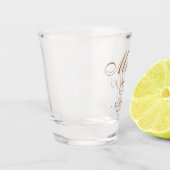 Classic Gold Script Mr. en Mrs Wedding Souvenir Shot Glas (Links)