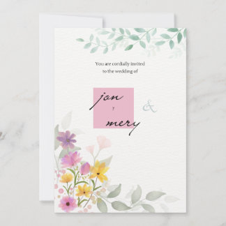 Classic Gold Script Wedding Invitation  trendup Kaart