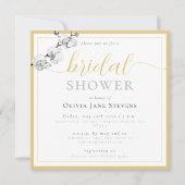 Classic Gold Script White Orchids Vrijgezellenfees Kaart (Voorkant)