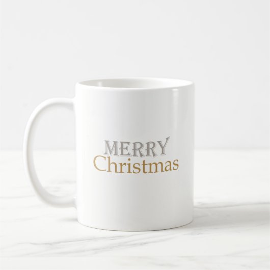 Classic Gold Silver Merry Christmas Coffee Mok (Links)