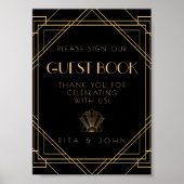 Classic Gold Teken Ons Guestbook Teken Poster (Voorkant)