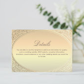 Classic Gold Wedding Details Informatiekaartje (Staand voorkant)