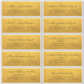 Classic Gold Wedding Guest Adresetiketten Sticker (Voorkant)