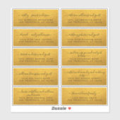 Classic Gold Wedding Guest Adresetiketten Sticker (Vel)