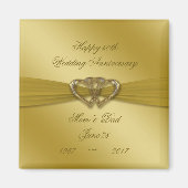 Classic Golden 50e Mariage Anniversaire Magnet (Devant)