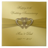 Classic Golden 50th Wedding Jubileum Tegel Tegeltje (Voorkant)