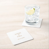 Classic Golden Beige Trouwpapier Onderzetter (Insitu)