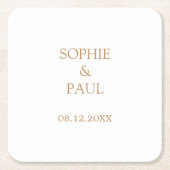 Classic Golden Beige Trouwpapier Onderzetter (Voorkant)