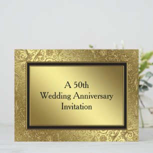 Classic Golden Wedding Jubileum 6.5x8.75 Invite Kaart