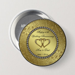 Classic Golden Wedding Jubileum Button