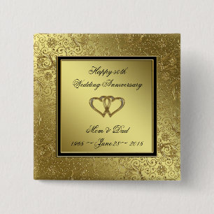 Classic Golden Wedding Jubileum Square Button