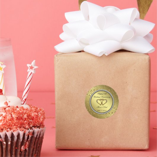 Classic Golden Wedding Jubileum Sticker (Feest)