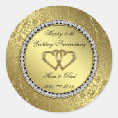 Classic Golden Wedding Jubileum Sticker (Voorkant)